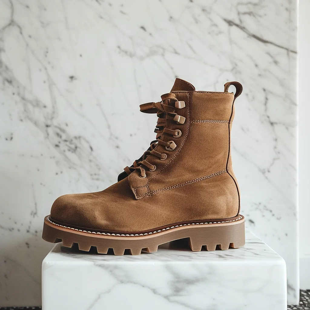 Brown Suede Leather Alessandro Combat Boot sold by Costoso Italiano