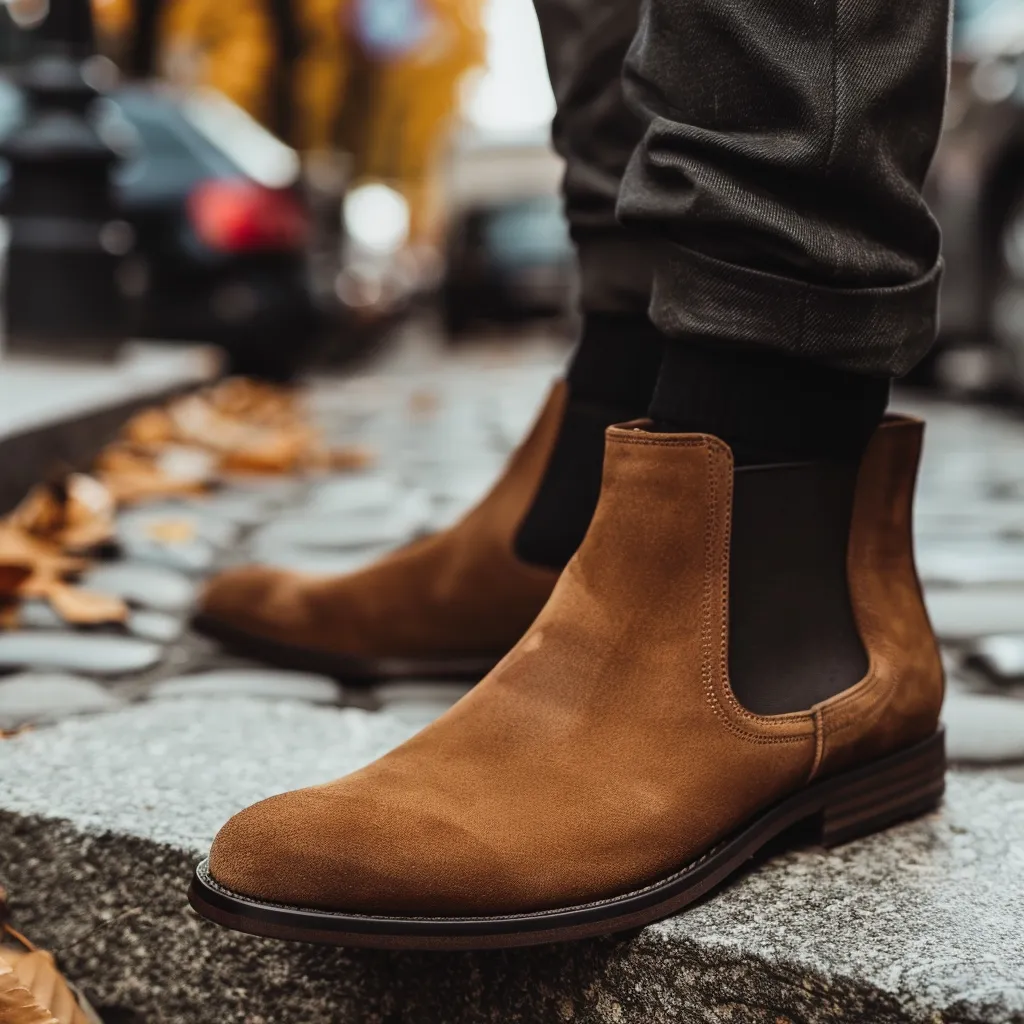 Brown Nubuck Leather Anacleto Chelsea Boot sold by Costoso Italiano