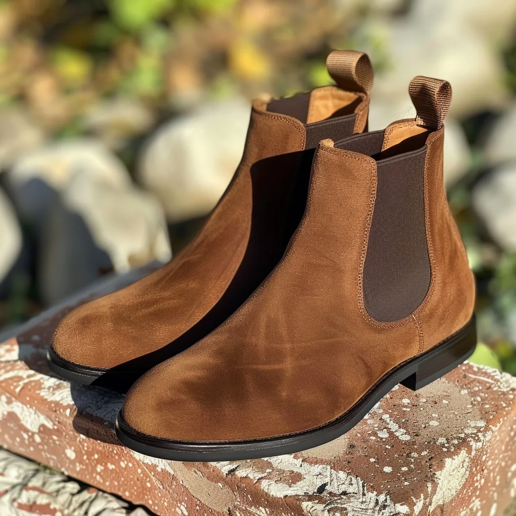 Brown Nubuck Leather Amilcare Chelsea Boot sold by Costoso Italiano