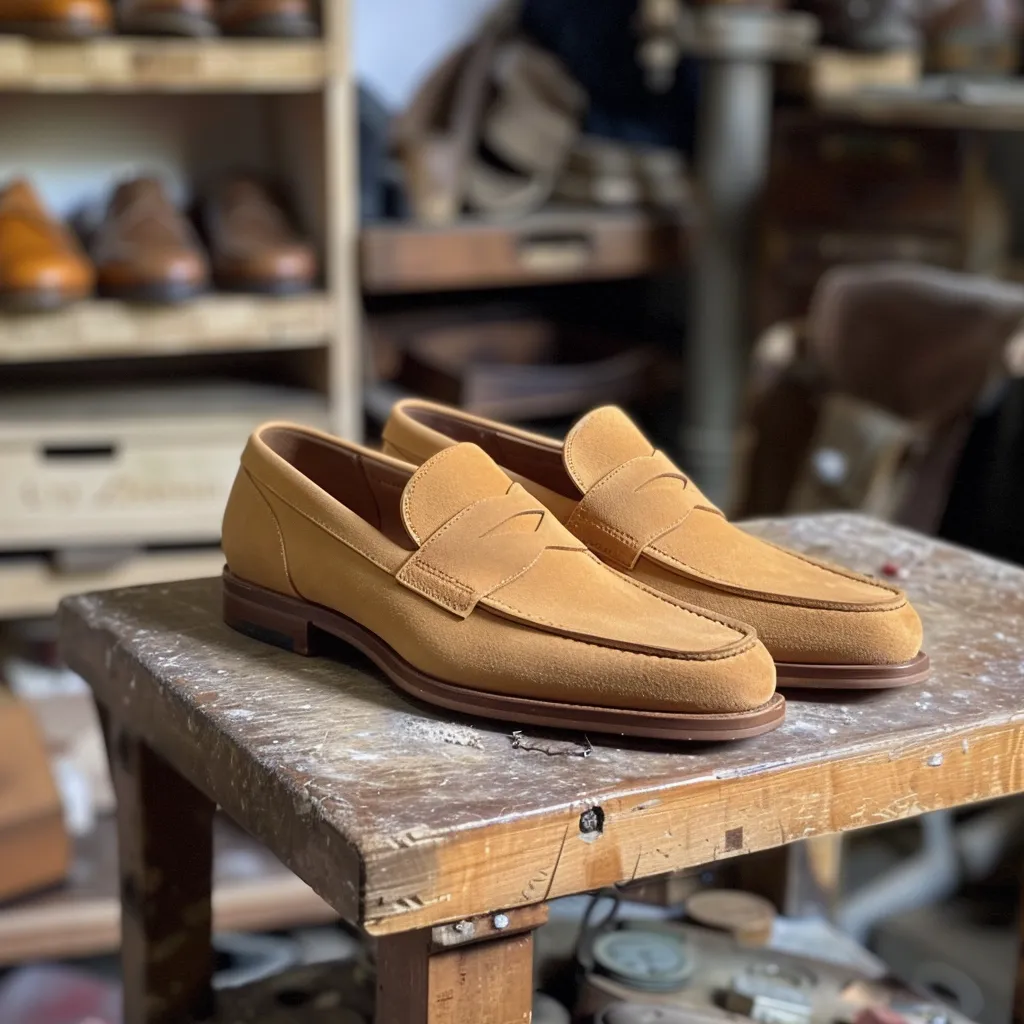 Tan Nubuck Leather Ignazio Loafer sold by Costoso Italiano