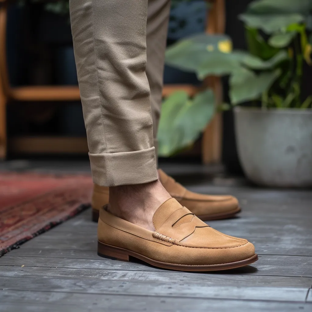 Tan Nubuck Leather Giuseppe Loafer sold by Costoso Italiano