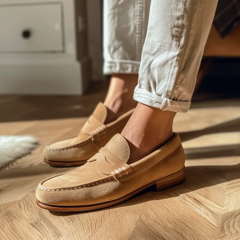Tan Nubuck Leather Giorgio Loafer sold by Costoso Italiano