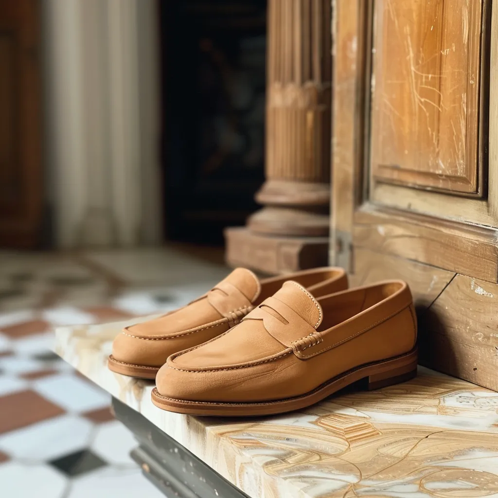Tan Nubuck Leather Gino Loafer sold by Costoso Italiano