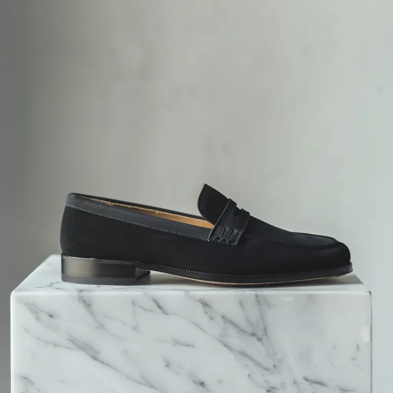 Black Nubuck Leather Enzo Loafer sold by Costoso Italiano
