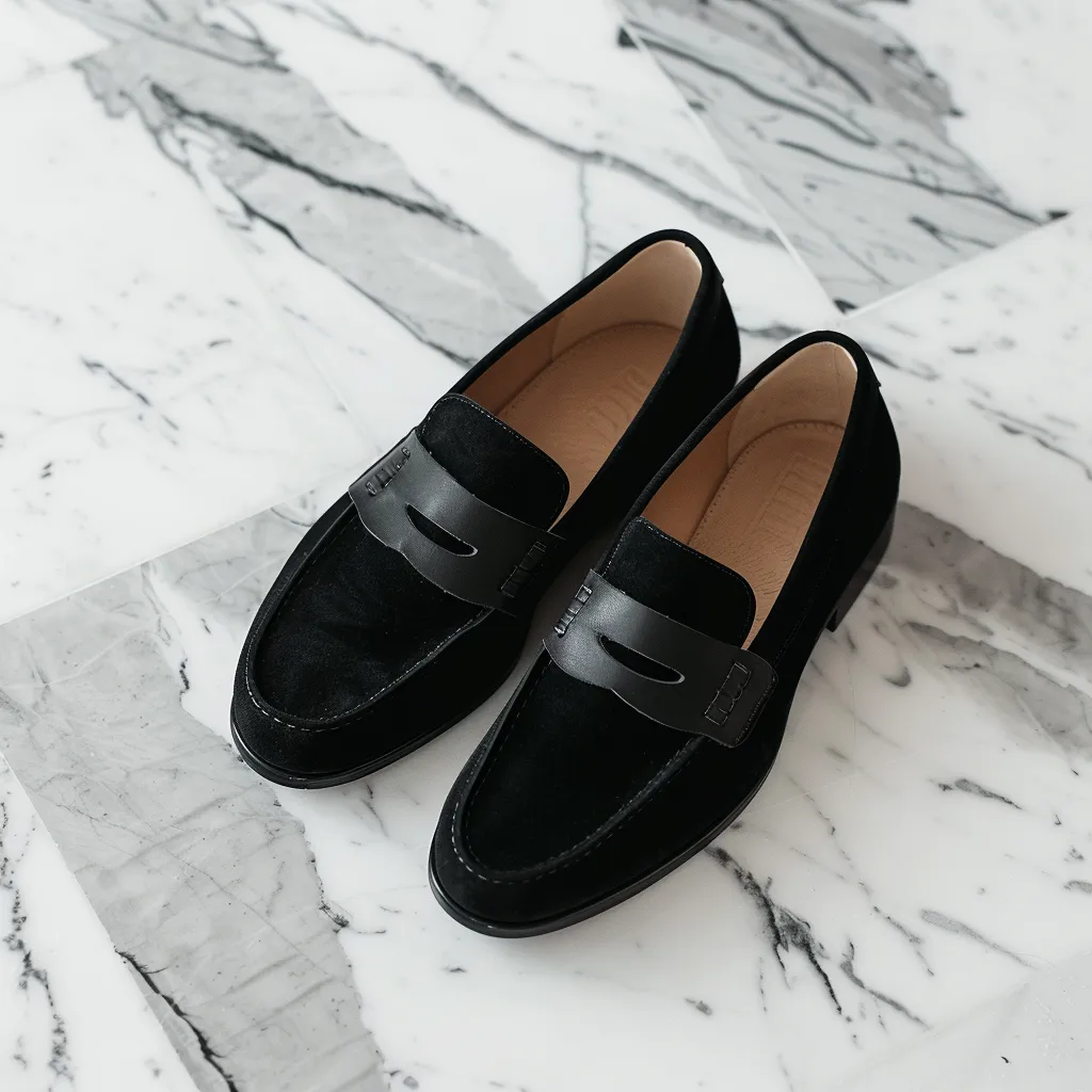 Black Nubuck Leather Domenico Loafer sold by Costoso Italiano