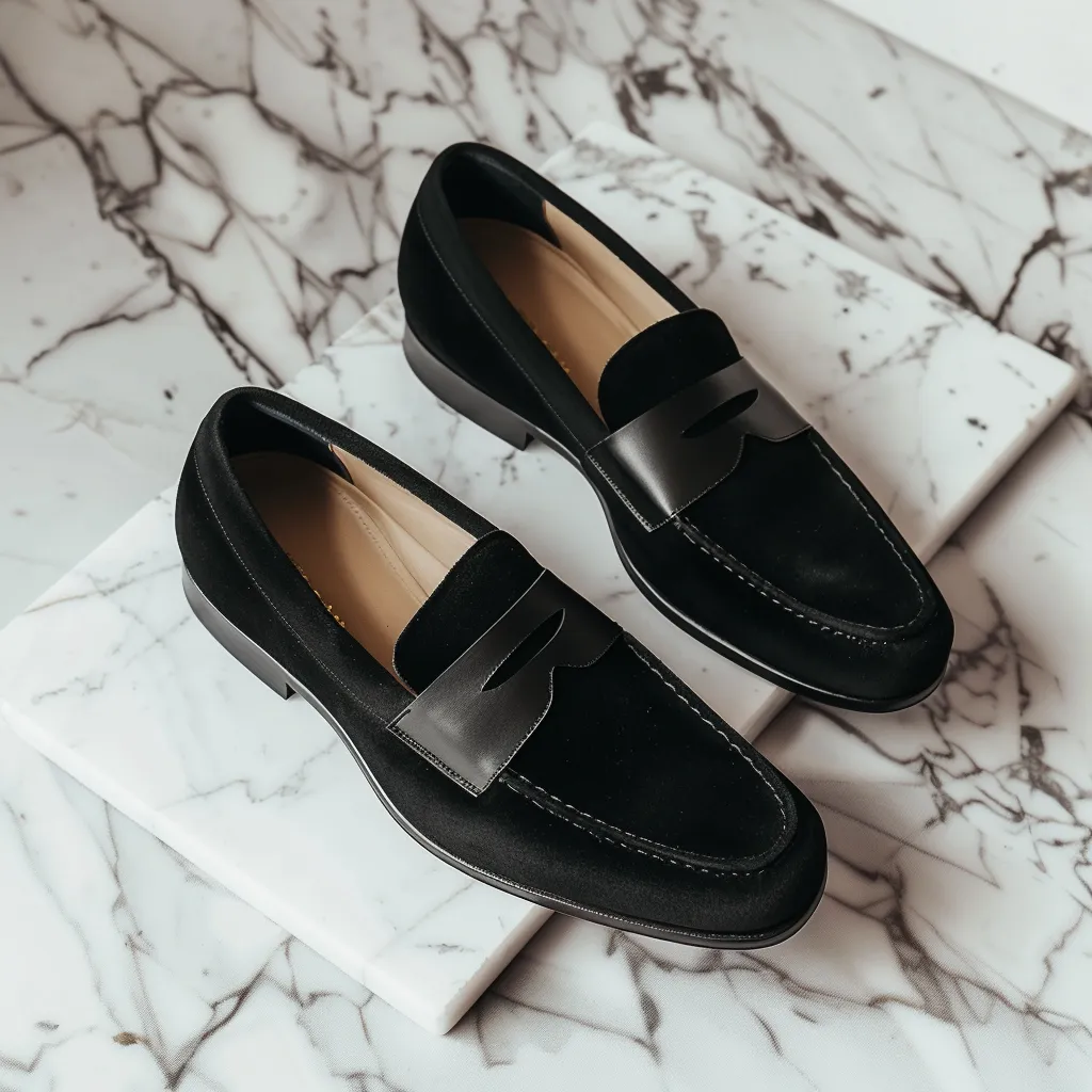 Black Nubuck Leather Daniele Loafer sold by Costoso Italiano