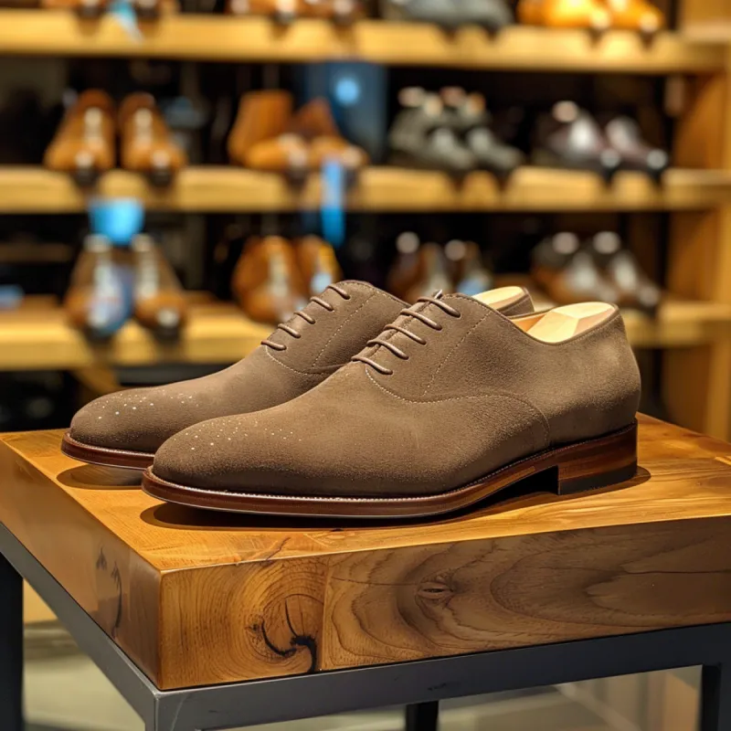 Brown Nubuck Leather Cirino Oxfords sold by Costoso Italiano