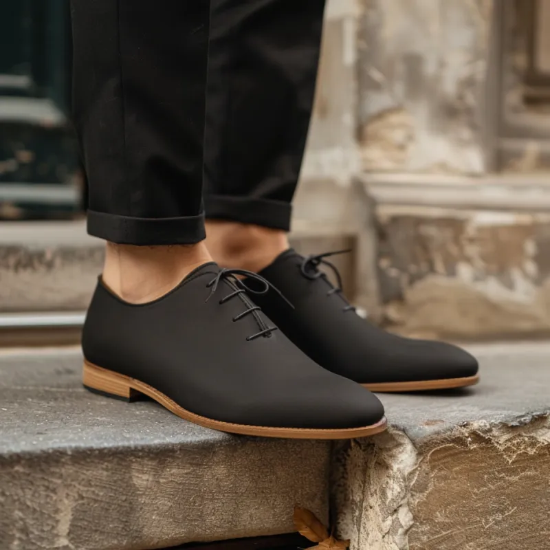 Black Nubuck Leather Baldassare Oxfords sold by Costoso Italiano