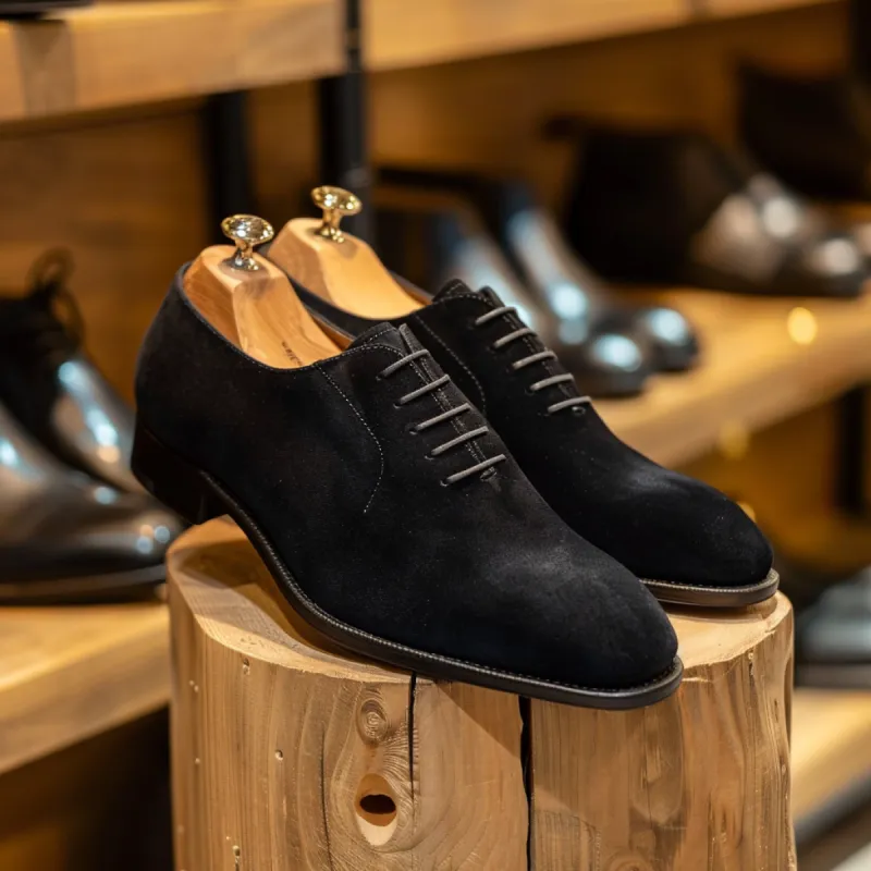 Black Nubuck Leather Armando Oxfords sold by Costoso Italiano