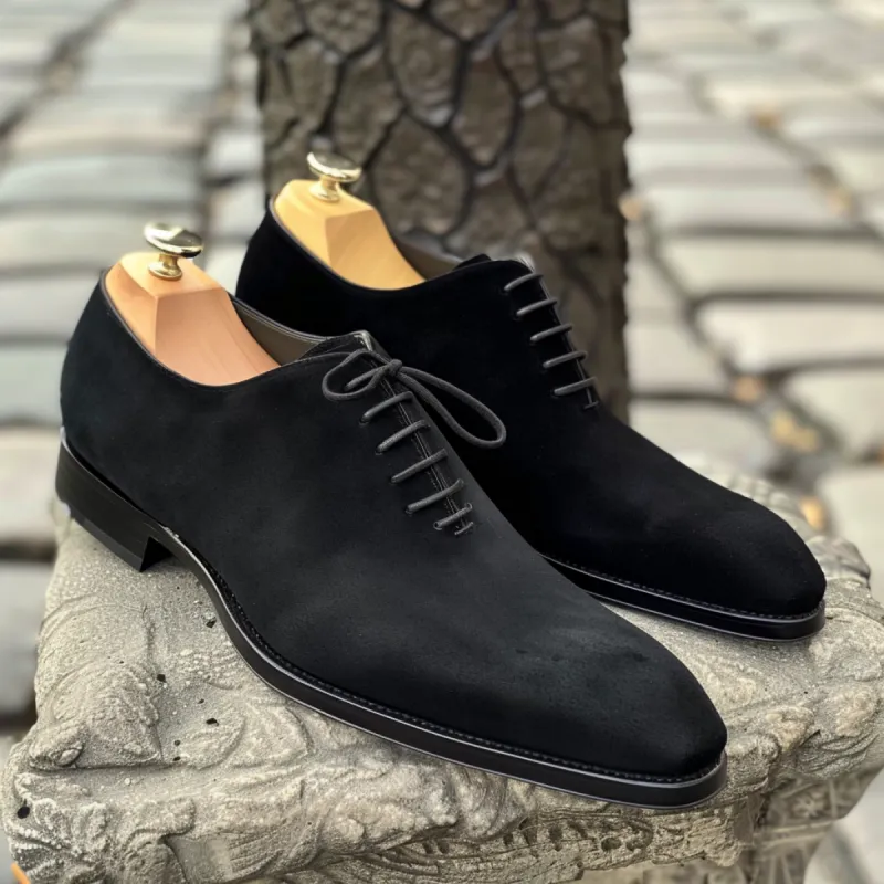 Black Nubuck Leather Tommaso Oxfords sold by Costoso Italiano