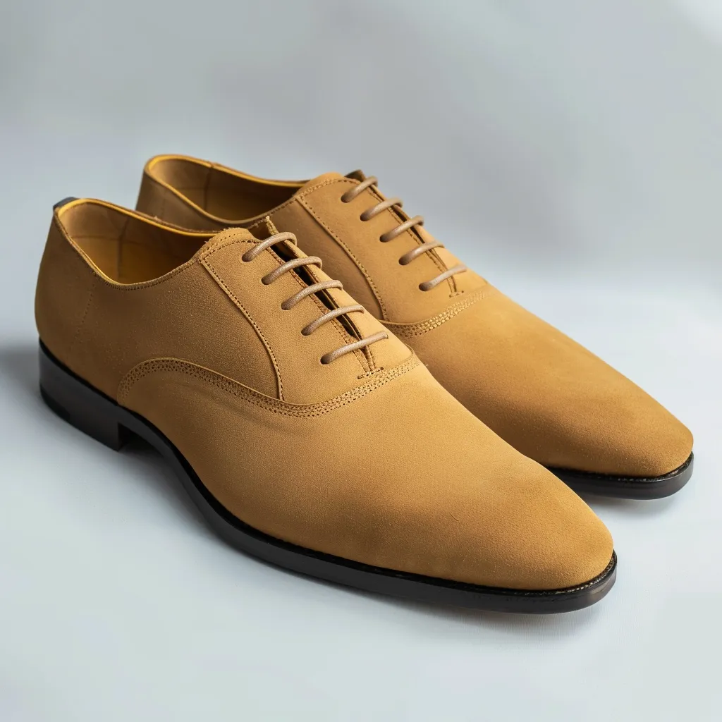 Tan Nubuck Leather Dario Oxfords sold by Costoso Italiano
