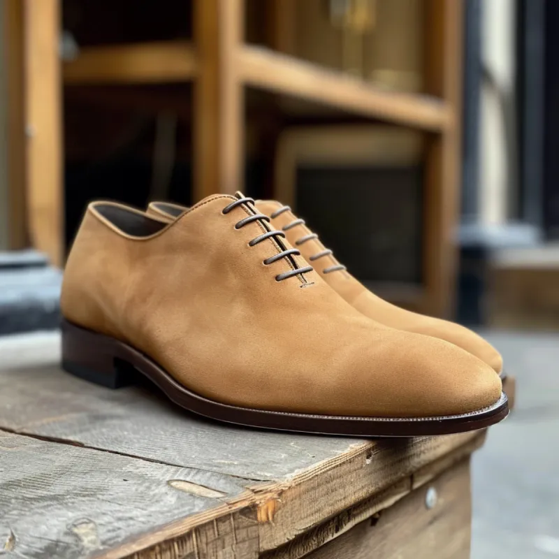 Tan Nubuck Leather Danilo Oxfords sold by Costoso Italiano