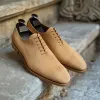 Tan Nubuck Leather Cristiano Oxfords sold by Costoso Italiano
