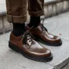 Brown Leather Carmelo With Thick Sole Oxford Shoe sold by Costoso Italiano