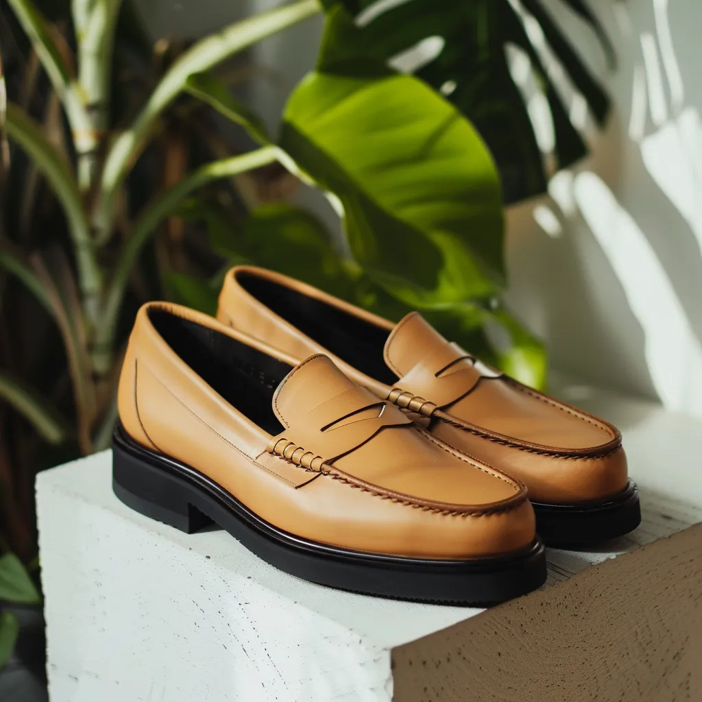 Tan Leather Azzone With Thick Sole Loafers sold by Costoso Italiano