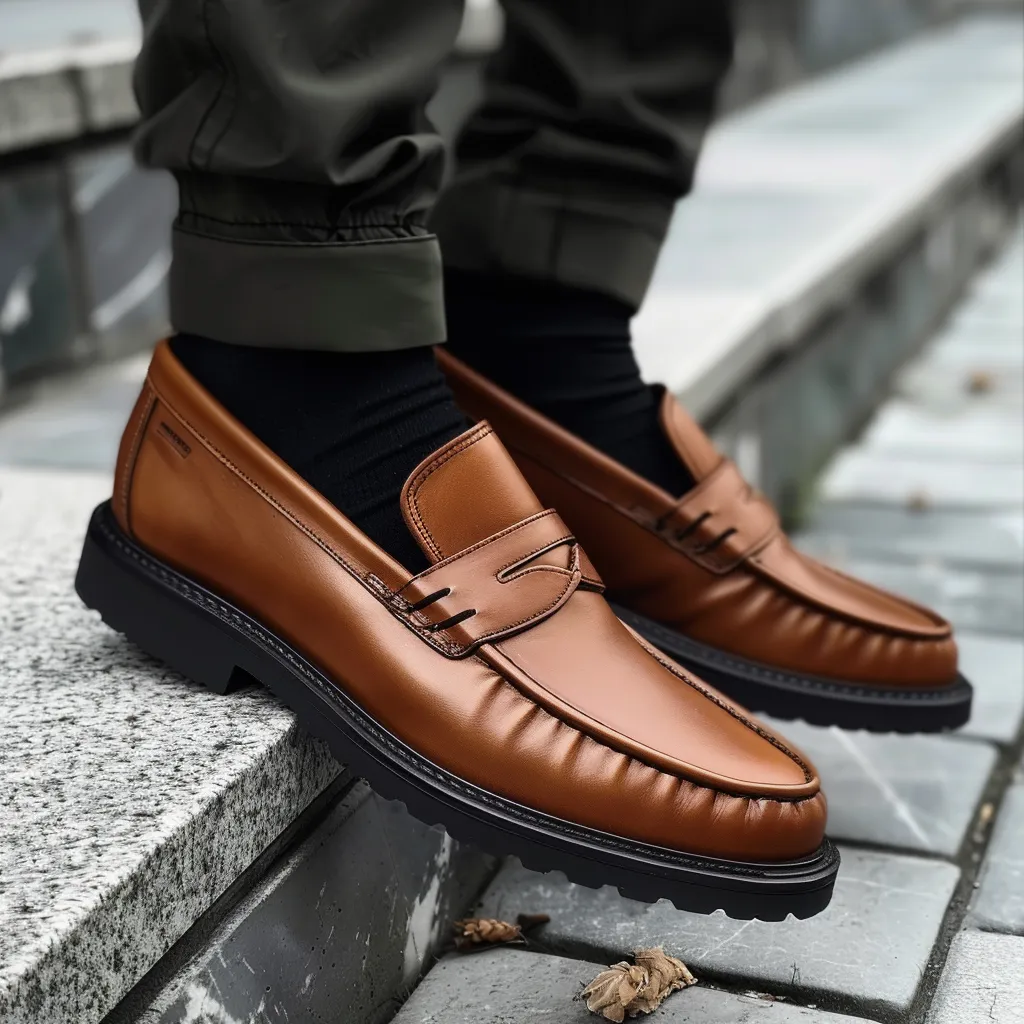 Brown Leather Atanasio With Thick Sole Loafers sold by Costoso Italiano