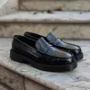 Black Leather Arsenio With Thick Sole Loafers sold by Costoso Italiano
