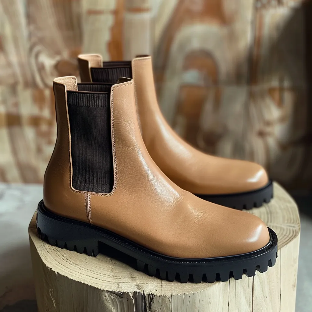 Tan Leather Aquilino With Thick Sole Chelsea Boot sold by Costoso Italiano