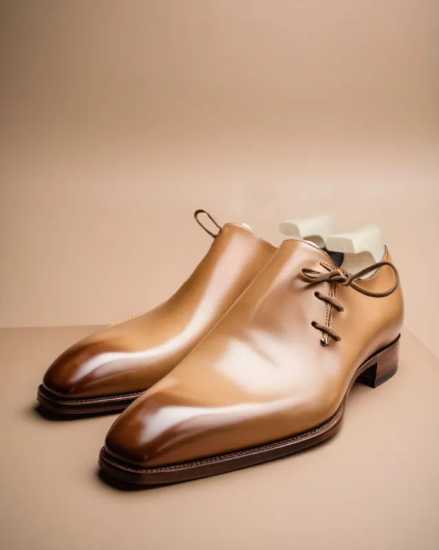 Cream Leather Camria Whole Cut Oxfords - Formal Shoes sold by Costoso Italiano