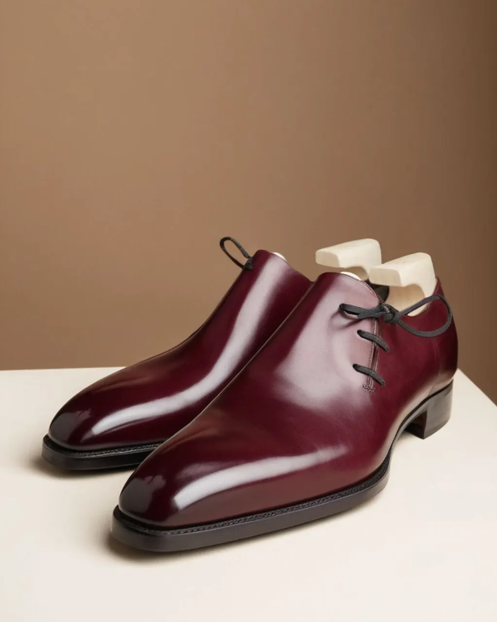 Burgundy Leather Camria Whole Cut Oxfords - Formal Shoes sold by Costoso Italiano