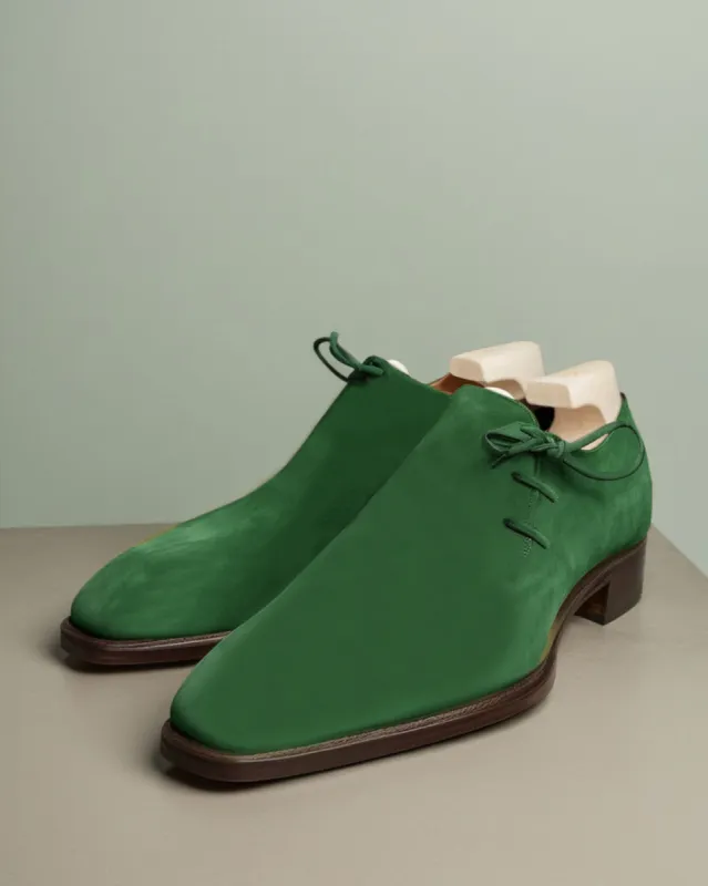 Green Suede Leather Camria Whole Cut Oxfords - Formal Shoes sold by Costoso Italiano