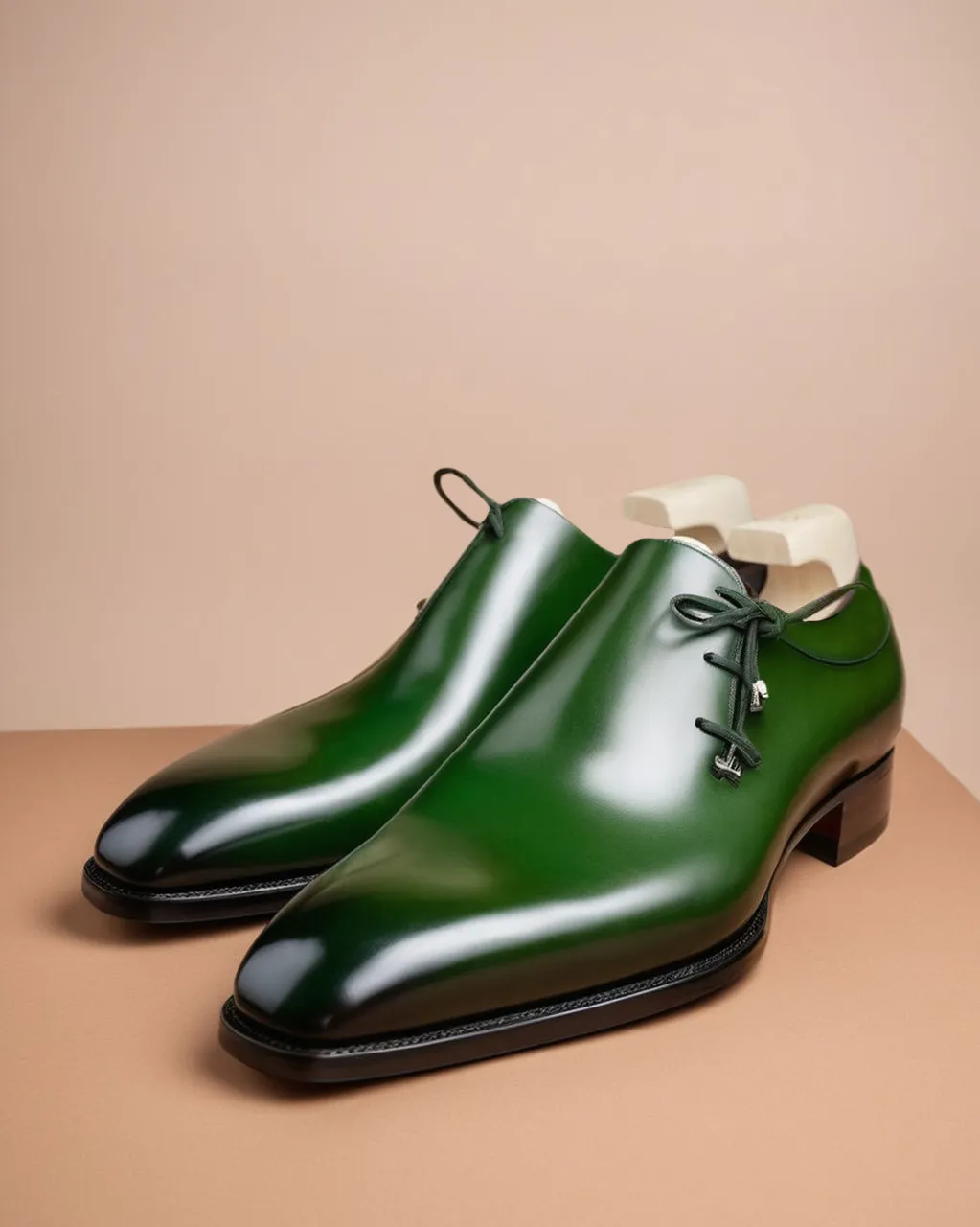 Green Leather Camria Whole Cut Oxfords - Formal Shoes sold by Costoso Italiano