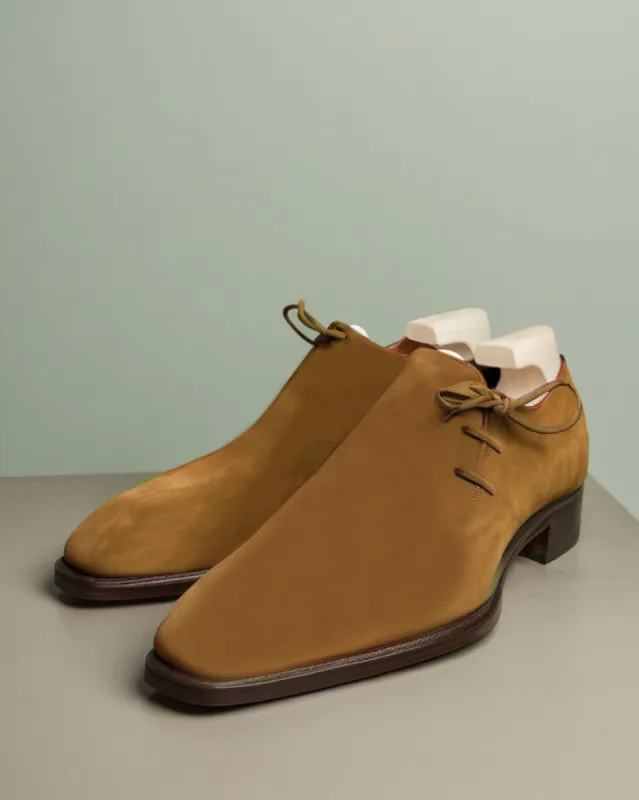 Tan Suede Leather Camria Whole Cut Oxfords - Formal Shoes sold by Costoso Italiano