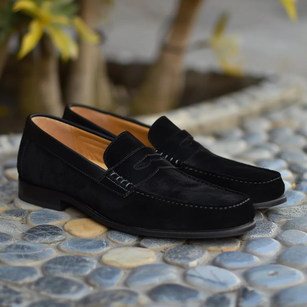 Black Suede Loafers Shoe - Summer 2024 Collection sold by Costoso Italiano