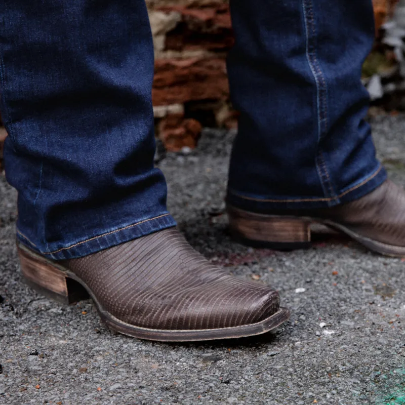 Height Increasing Brown Reptile Print Leather Beewin Slip On Zipper Western Cowboy Boots - AW24 sold by Costoso Italiano