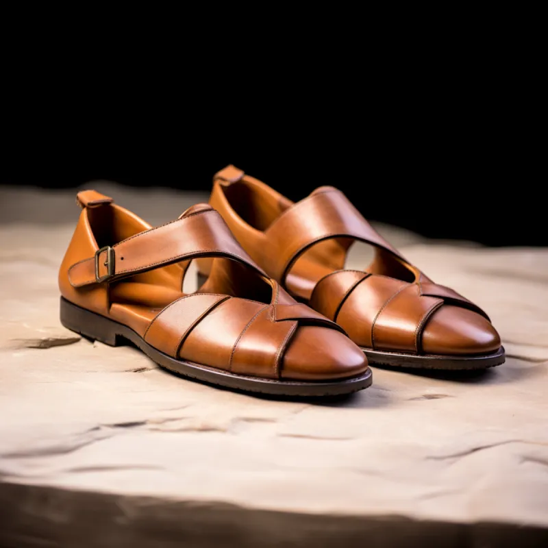 Tan Leather Peshawari Loafers | Wedding Shoes for Groom | Shoes for Haldi Mehendi Sangeet - Wedding Essentials sold by Costoso Italiano