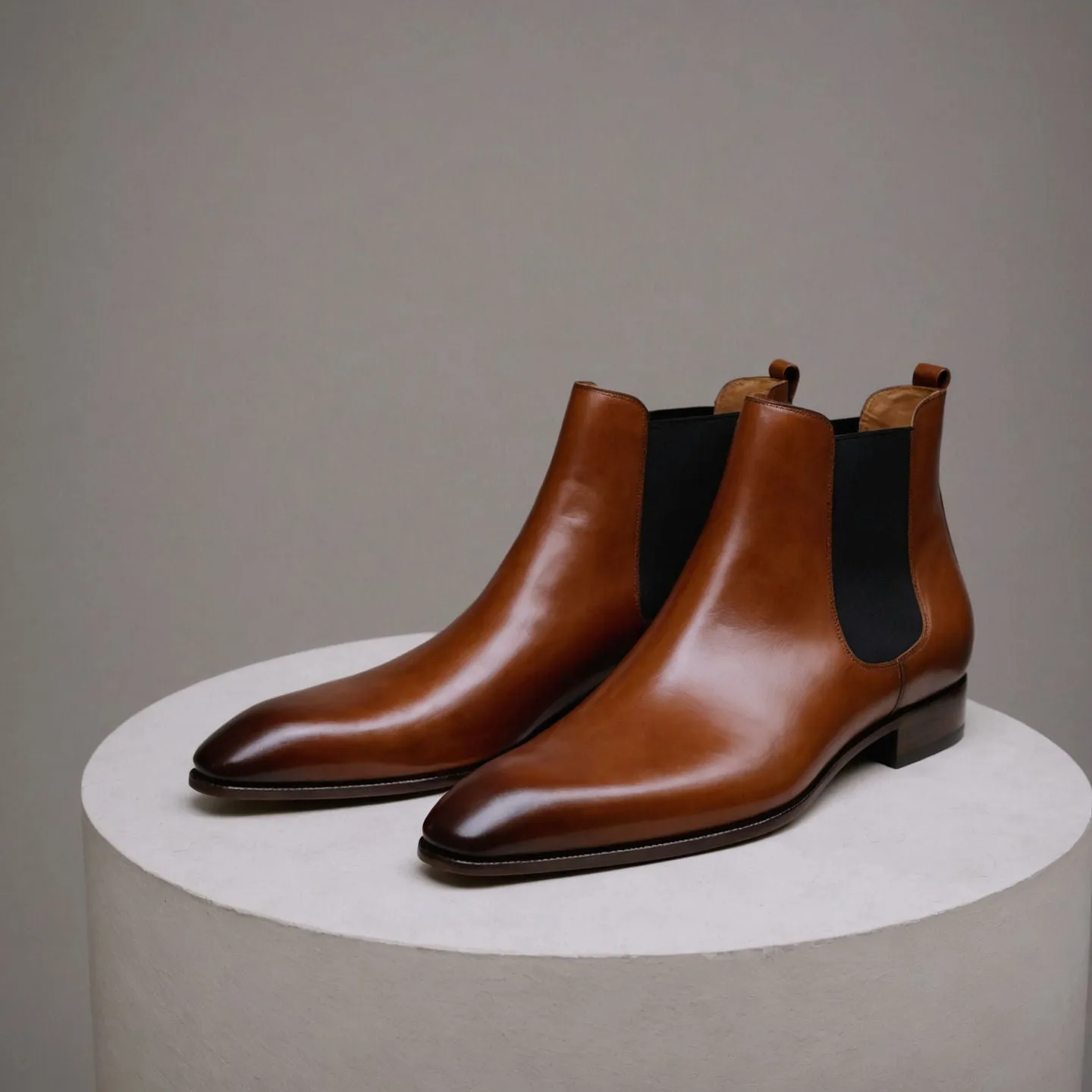 Brown Leather Lucca Slip On Chelsea Boots - AW24 sold by Costoso Italiano