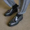 Grey Croc Print Leather Belize Chunky Tassel Loafers - With Track Soles - AW24 sold by Costoso Italiano