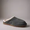 Grey Suede Leather Eliana Fur Lined Slippers sold by Costoso Italiano