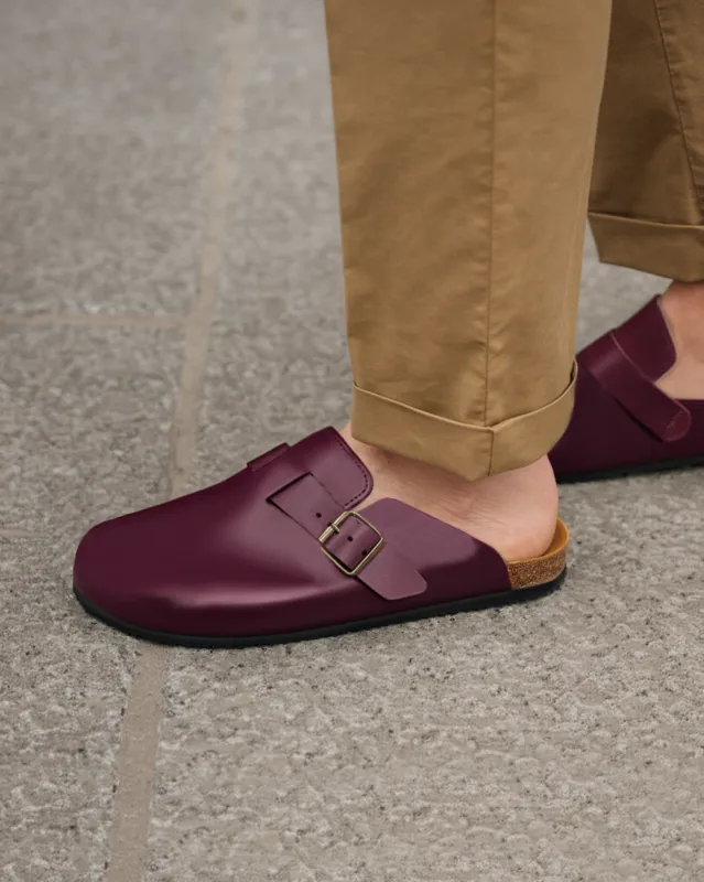 Blue Leather Pedestal Platforms Clogs - Summer 2024 Collection sold by Costoso Italiano