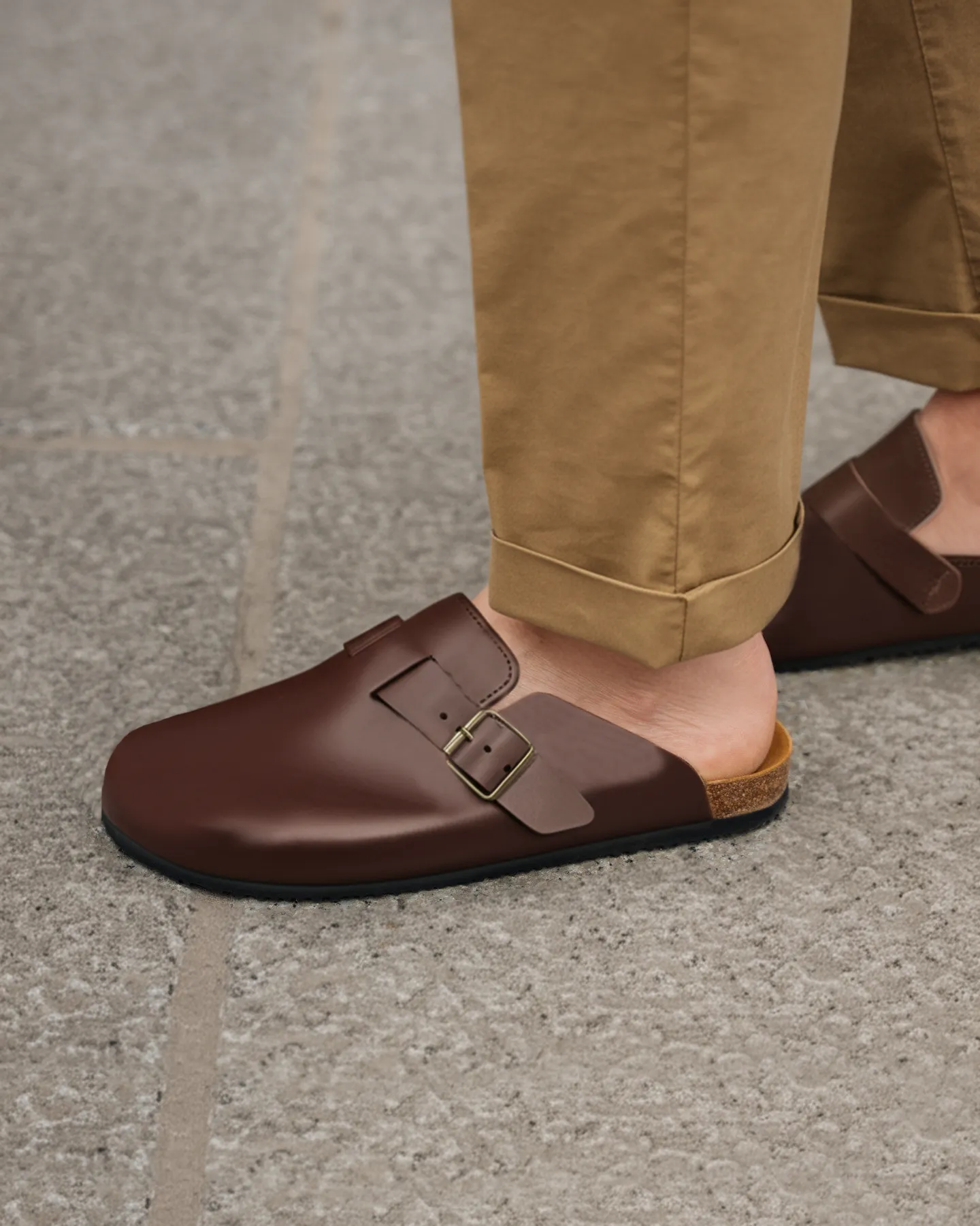 Burgundy Suede Leather Pedestal Platforms Clogs - Summer 2024 Collection sold by Costoso Italiano