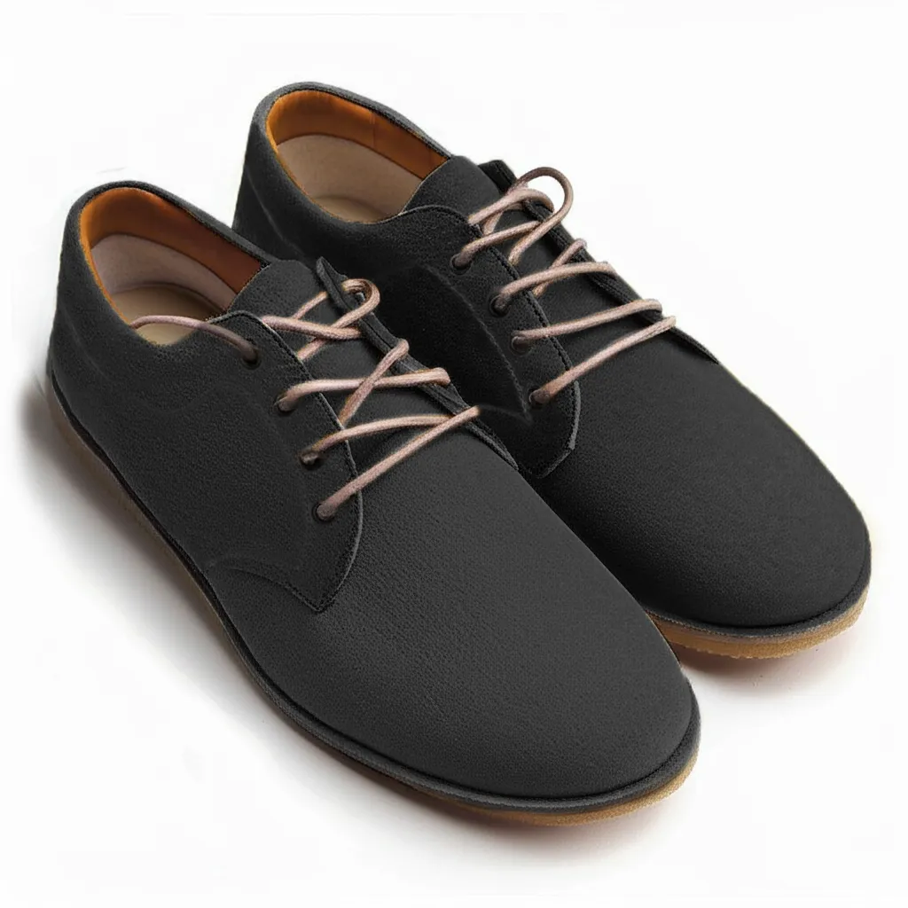 Black Milled Leather Divino Barefoot Sneakers sold by Costoso Italiano