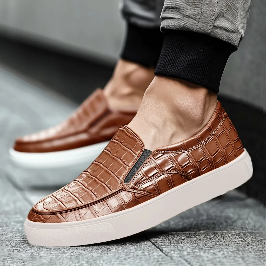Tan Leather Wheat Whisper Slip On Sneakers - Summer 2024 Collection sold by Costoso Italiano