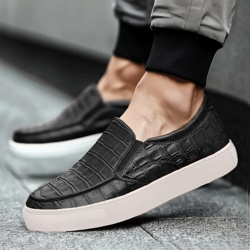 Black Leather Wheat Whisper Slip On Sneakers - Summer 2024 Collection sold by Costoso Italiano