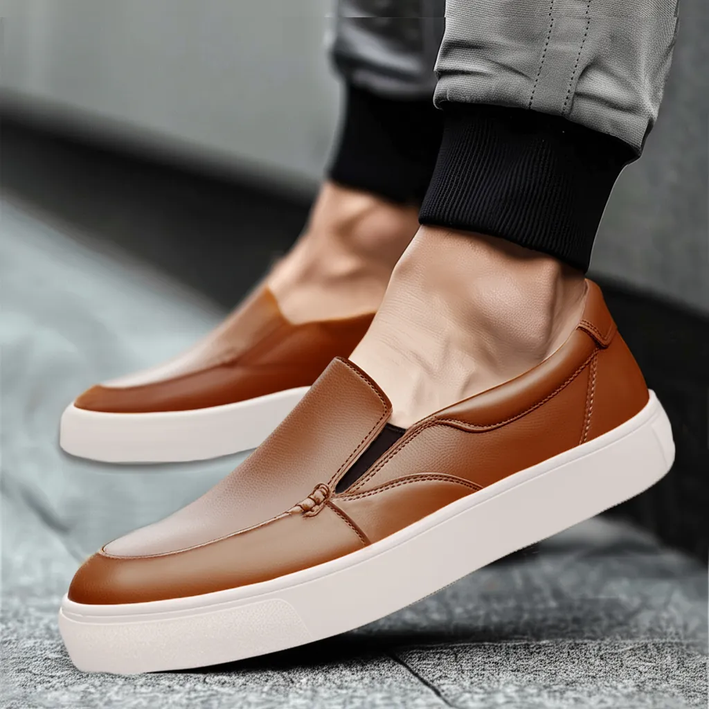 Cream Leather Wheat Whisper Slip On Sneakers - Summer 2024 Collection sold by Costoso Italiano