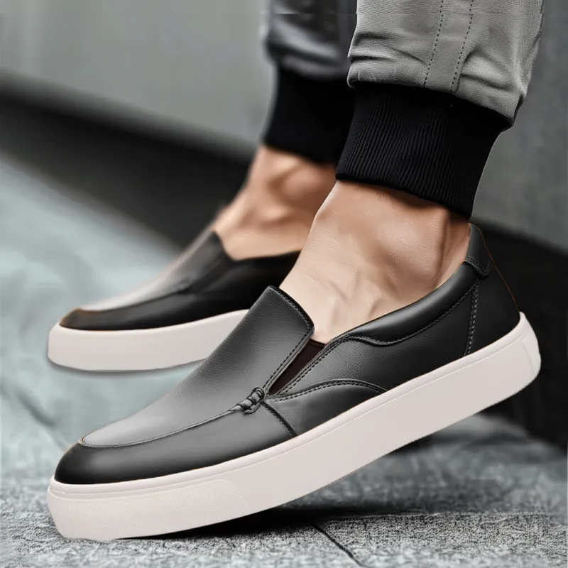 Black Leather Wheat Whisper Slip On Sneakers  - Summer 2024 Collection sold by Costoso Italiano