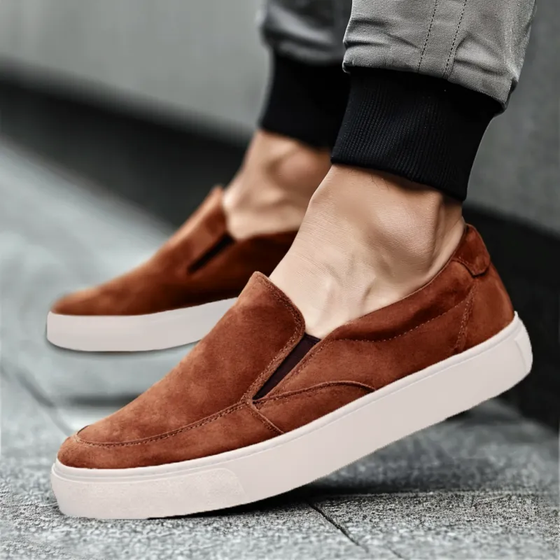 Brown Suede Leather Wheat Whisper Slip On Sneakers  - Summer 2024 Collection sold by Costoso Italiano