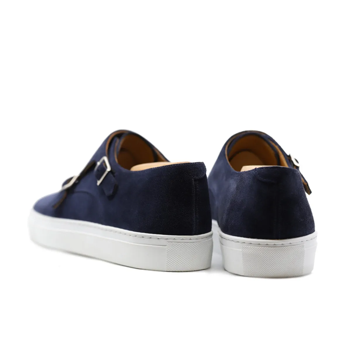 Navy Blue Suede Ferrol Monk Strap Sneakers sold by Costoso Italiano product image thumbnail 3