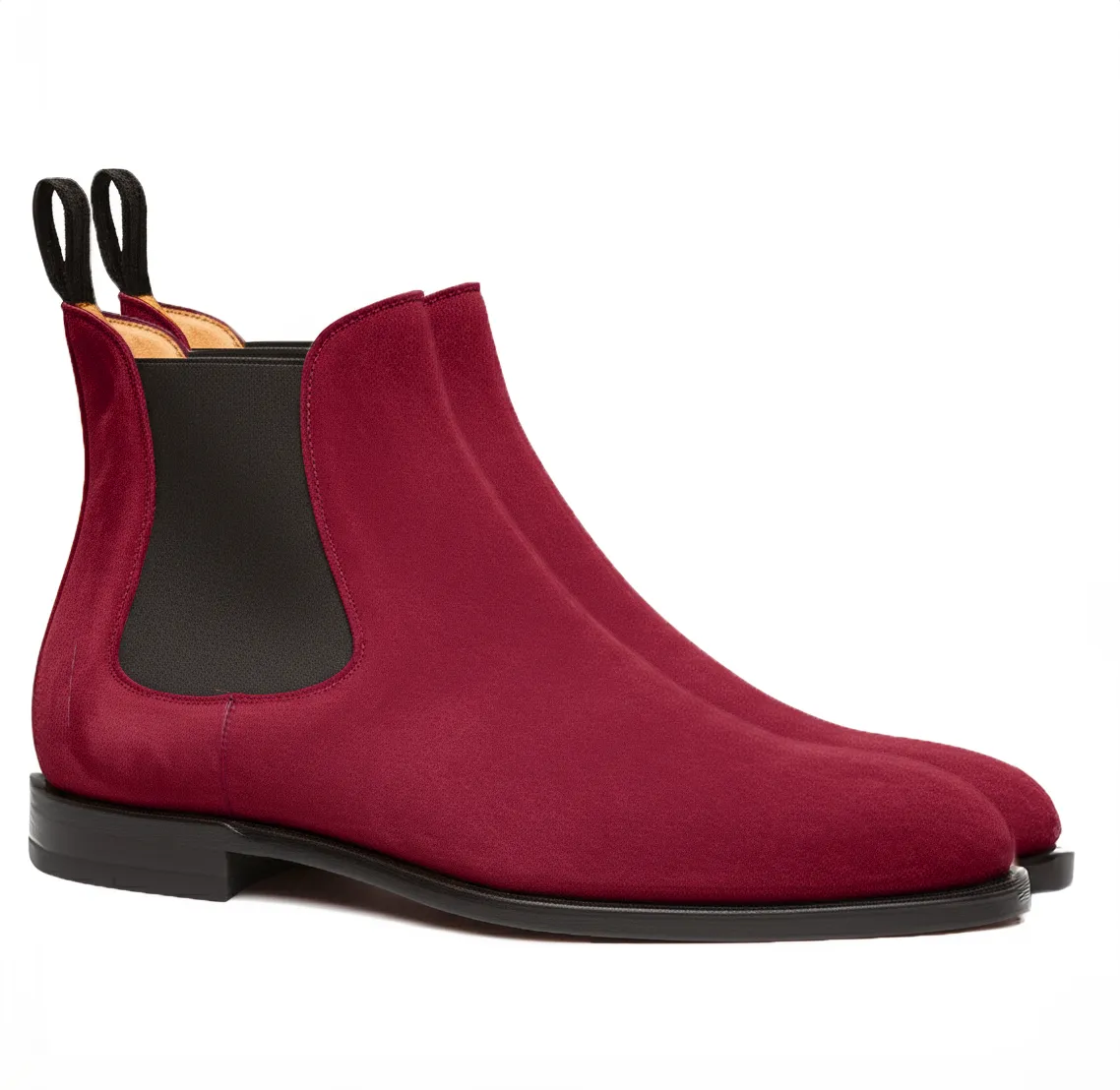 Burgundy Suede Leather Celso Chelsea Boot sold by Costoso Italiano