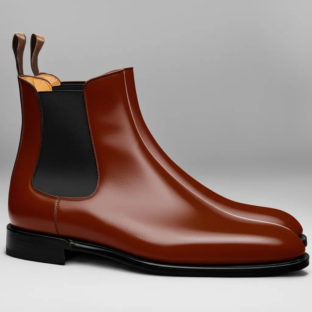 Brown Leather Celso Chelsea Boot sold by Costoso Italiano