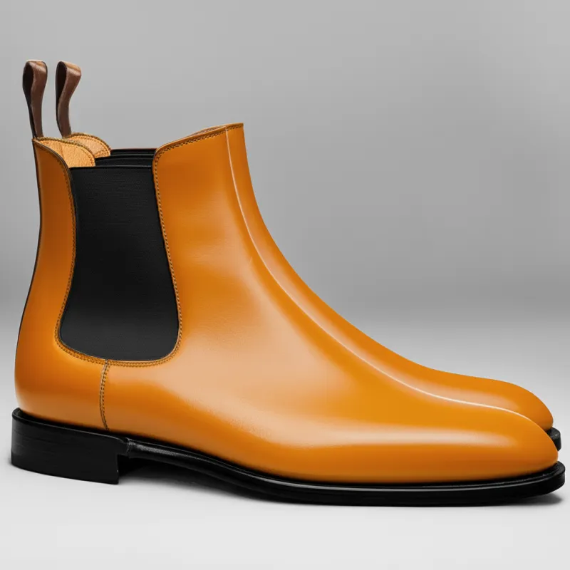 Tan Leather Celso Chelsea Boot sold by Costoso Italiano