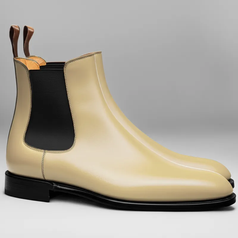 Cream Leather Celso Chelsea Boot sold by Costoso Italiano
