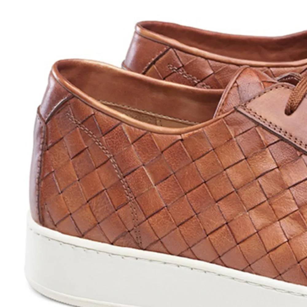Tan Braided Leather Cornella Lace Up Sneakers sold by Costoso Italiano product image thumbnail 3