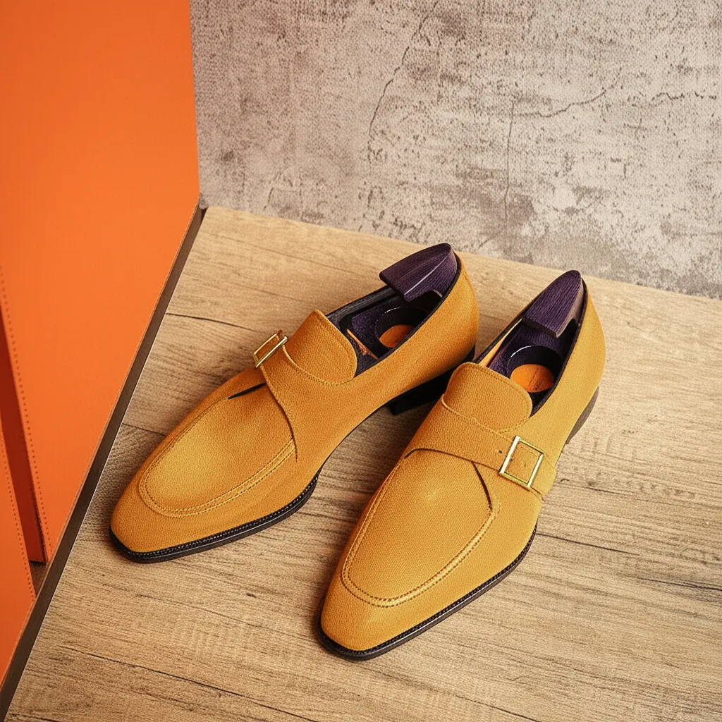 Tan Suede Leather Algarve Single Monk Straps - AW24 sold by Costoso Italiano