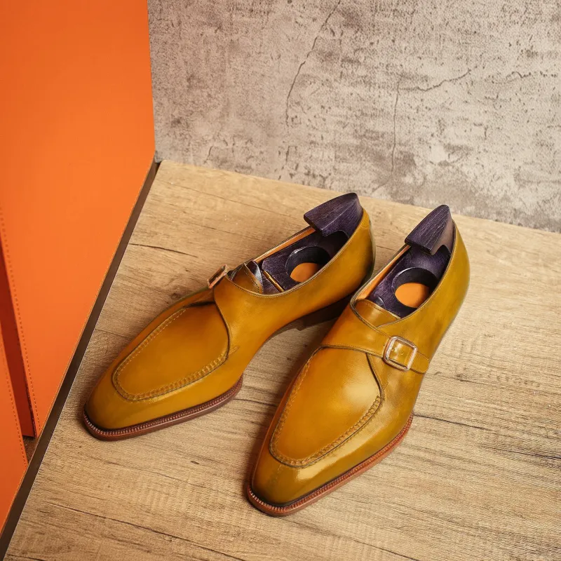 Tan Leather Algarve Single Monk Straps - AW24 sold by Costoso Italiano