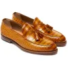Tan Croc Print Leather Barbican Tassel Loafers sold by Costoso Italiano